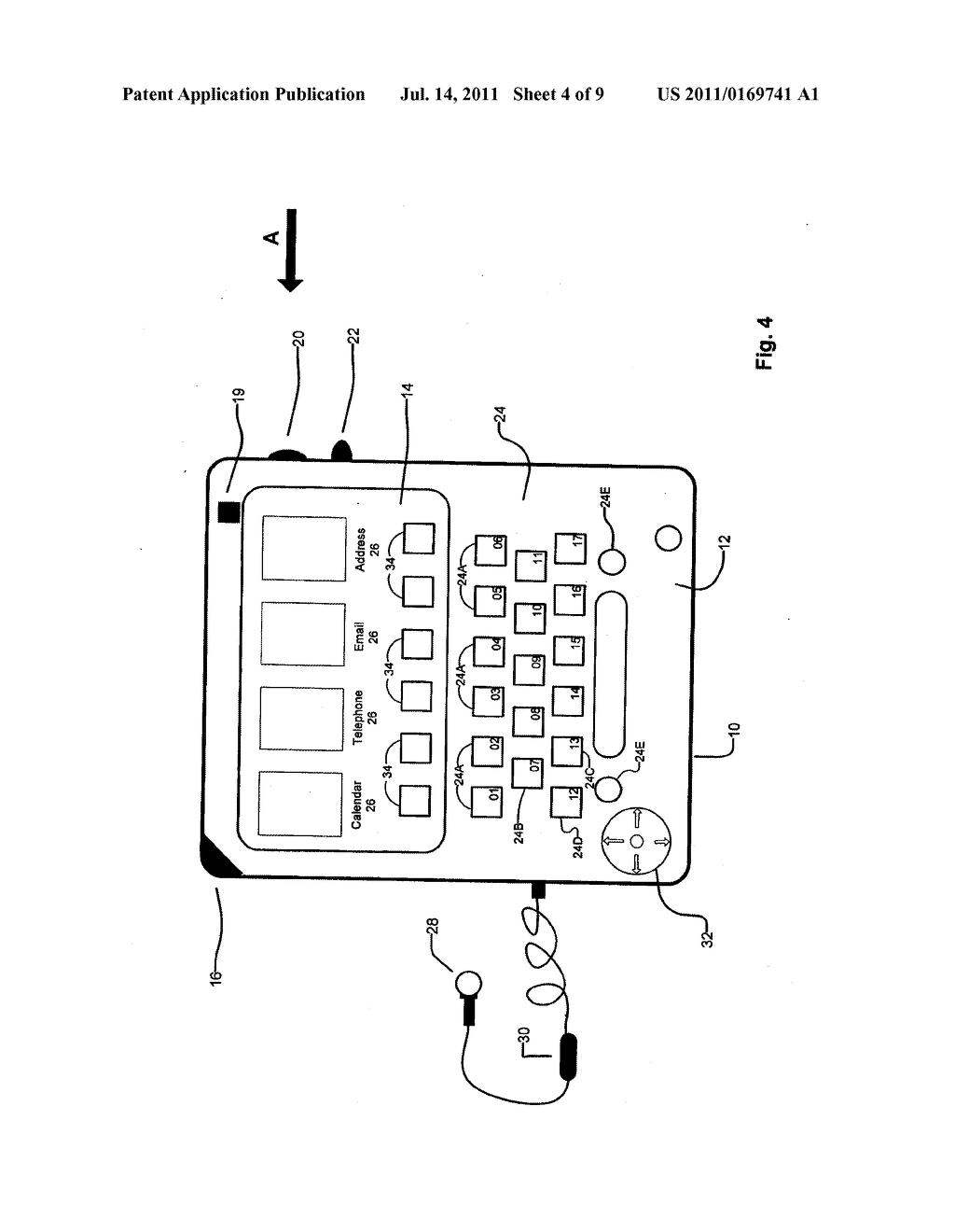 SYSTEM AND METHOD FOR ASSOCIATING CHARACTERS TO KEYS IN A KEYPAD IN AN     ELECTRONIC DEVICE - diagram, schematic, and image 05