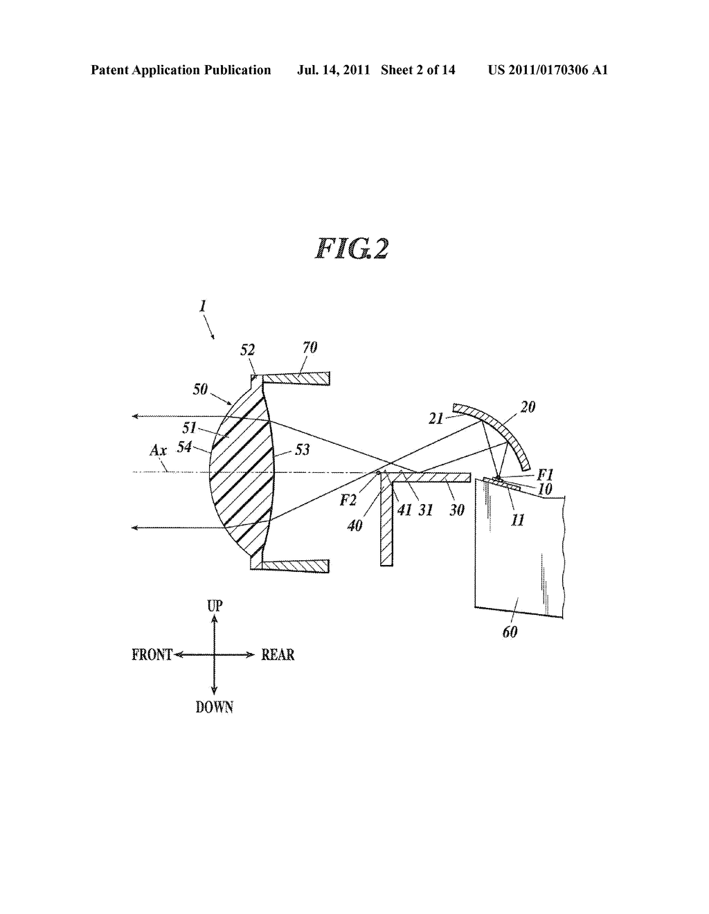 PROJECTOR-TYPE HEADLIGHT AND CONFIGURATION STRUCTURE OF RESIN PROJECTOR     LENS THEREOF - diagram, schematic, and image 03