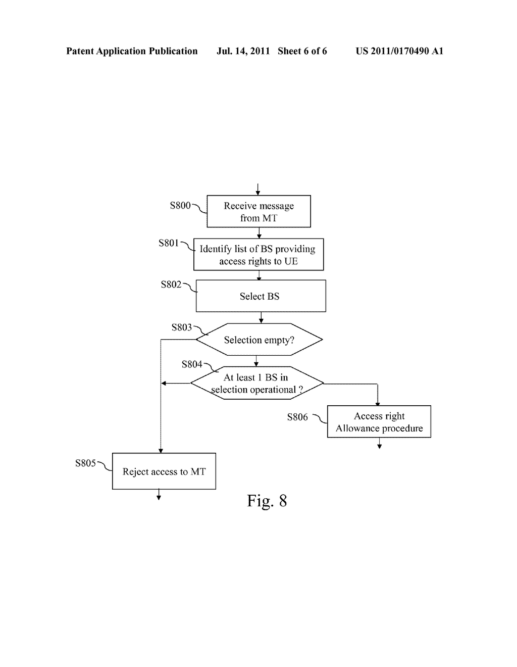 METHOD AND A DEVICE FOR ENABLING A MOBILE TERMINAL TO ACCESS TO A WIRELESS     CELLULAR TELECOMMUNICATION NETWORK - diagram, schematic, and image 07