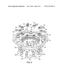 Variable-Vane Assembly Having Unison Ring Guided Radially By Rollers and     Fixed Members, and Restrained Axially by One or More Fixed Axial Stops diagram and image