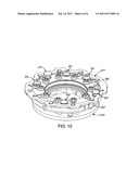 Variable-Vane Assembly Having Unison Ring Guided Radially By Rollers and     Fixed Members, and Restrained Axially by One or More Fixed Axial Stops diagram and image