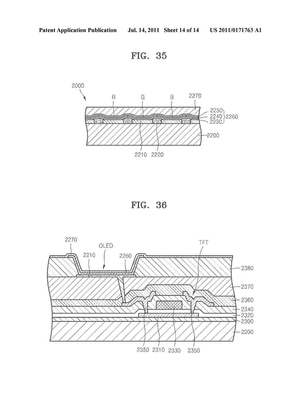 METHOD OF FORMING ORGANIC THIN FILM PATTERN AND METHOD OF MANUFACTURING     ORGANIC LIGHT-EMITTING DISPLAY DEVICE BY USING THE METHOD OF FORMING     ORGANIC THIN FILM PATTERN - diagram, schematic, and image 15