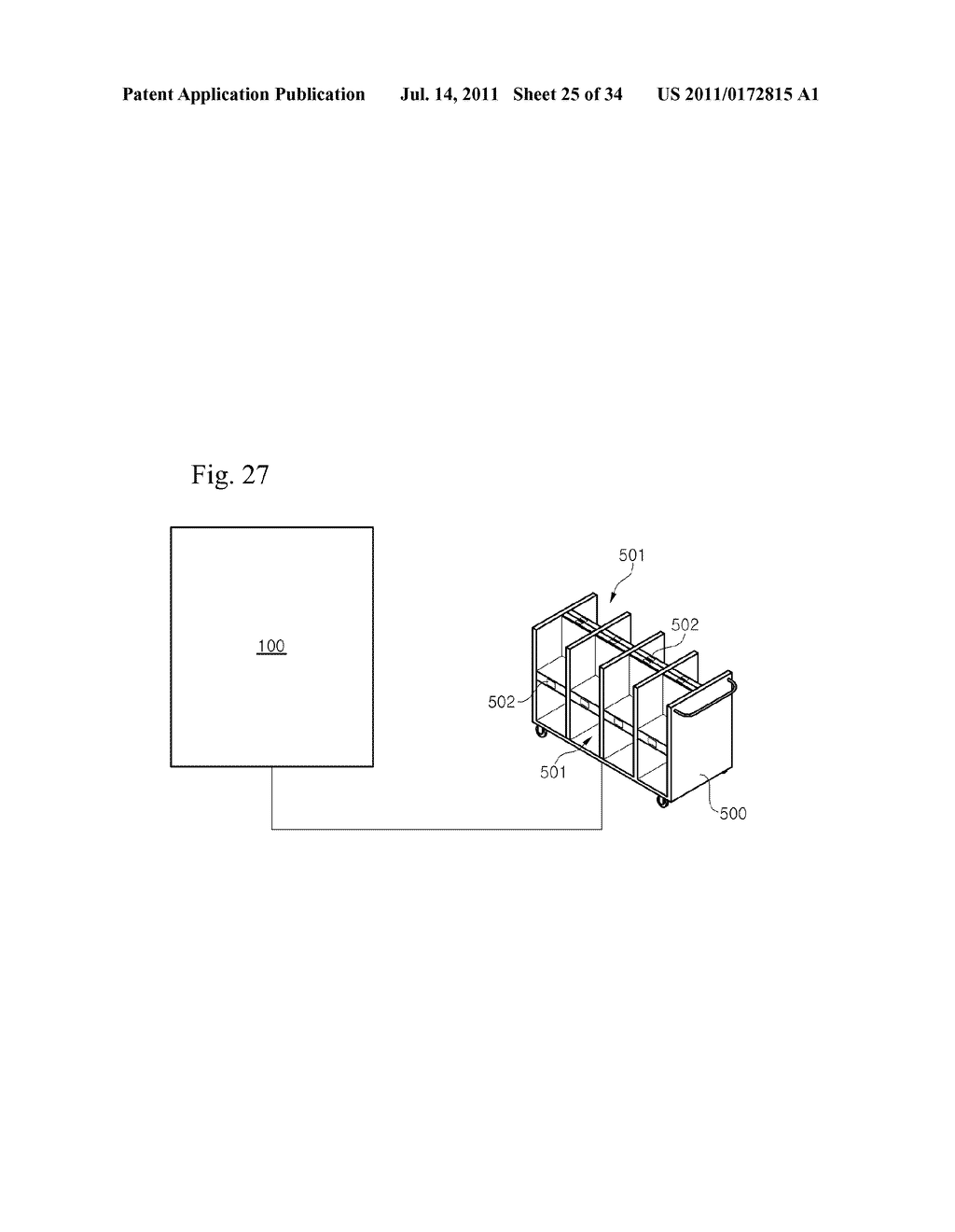 MEDICINE MANAGEMENT APPARATUS AND METHOD, BIN FOR THE APPARATUS, AND CART     FOR THE APPARATUS - diagram, schematic, and image 26