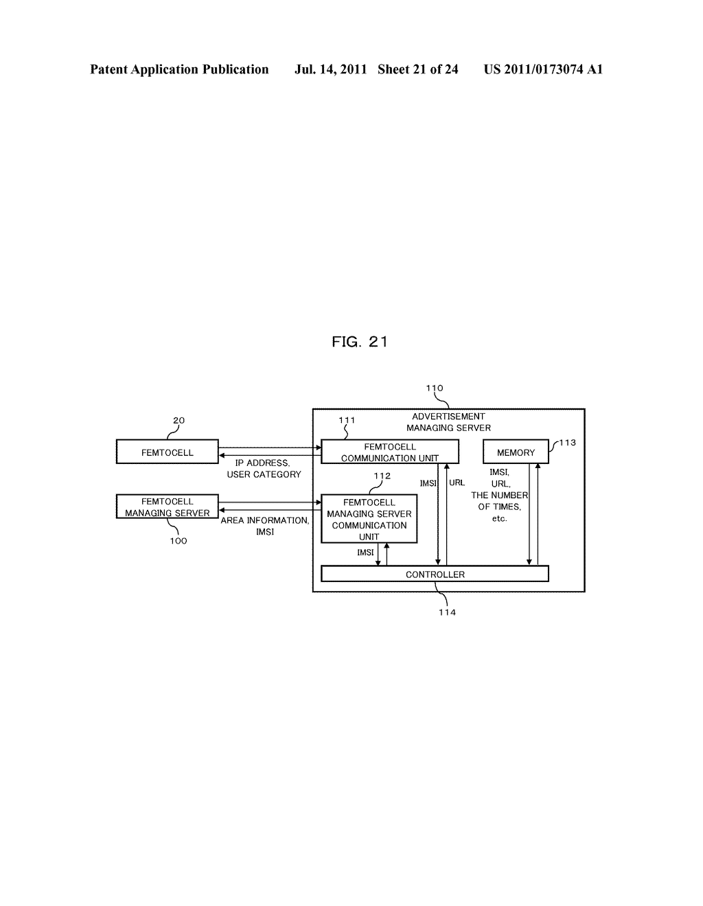 COMMUNICATION SYSTEM, ADVERTISEMENT MANAGING DEVICE, AND WIRELESS BASE     STATION - diagram, schematic, and image 22