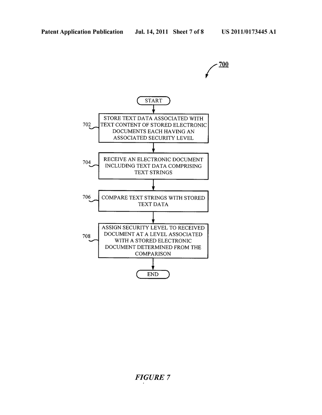 SYSTEM AND METHOD FOR CONTENT BASED APPLICATION OF SECURITY LEVELS TO     ELECTRONIC DOCUMENTS - diagram, schematic, and image 08