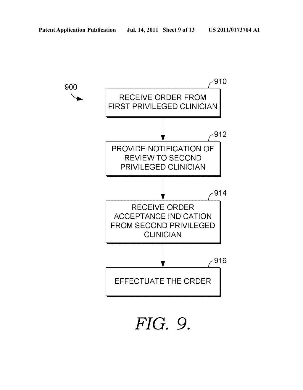 EFFECTUATING CLINICAL ORDERS UPON RECEIPT OF AUTHORIZATION FROM TWO     PRIVILEGED CLINICIANS - diagram, schematic, and image 10