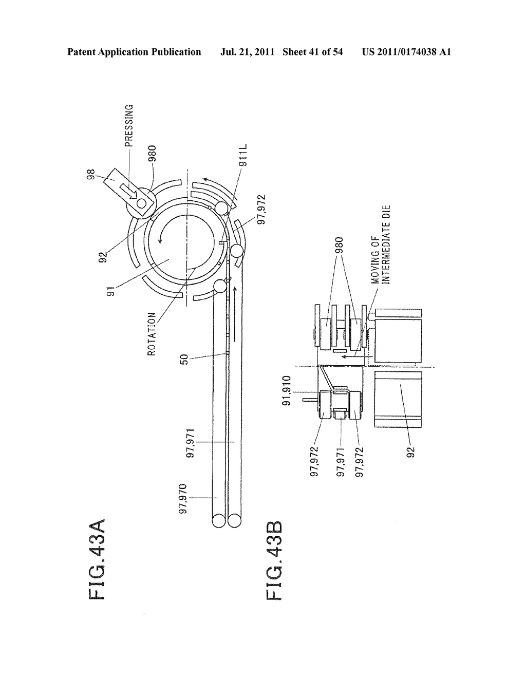 METHOD AND APPARATUS FOR ROLLING ELECTRIC WIRE FOR STATOR COIL OF ELECTRIC     ROTATING MACHINE - diagram, schematic, and image 42