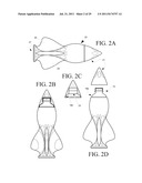 Flying beverage container having attachable reversible finned section diagram and image