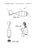 Flying beverage container having attachable reversible finned section diagram and image