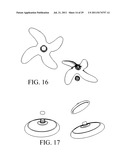 Flying beverage container having attachable reversible finned section diagram and image