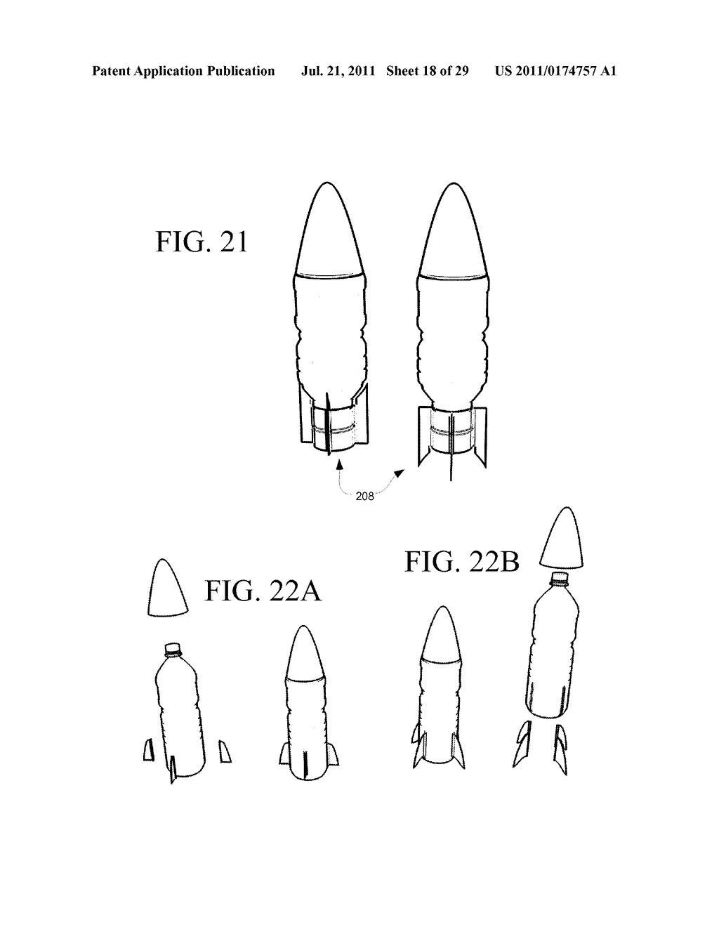 Flying beverage container having attachable reversible finned section - diagram, schematic, and image 19