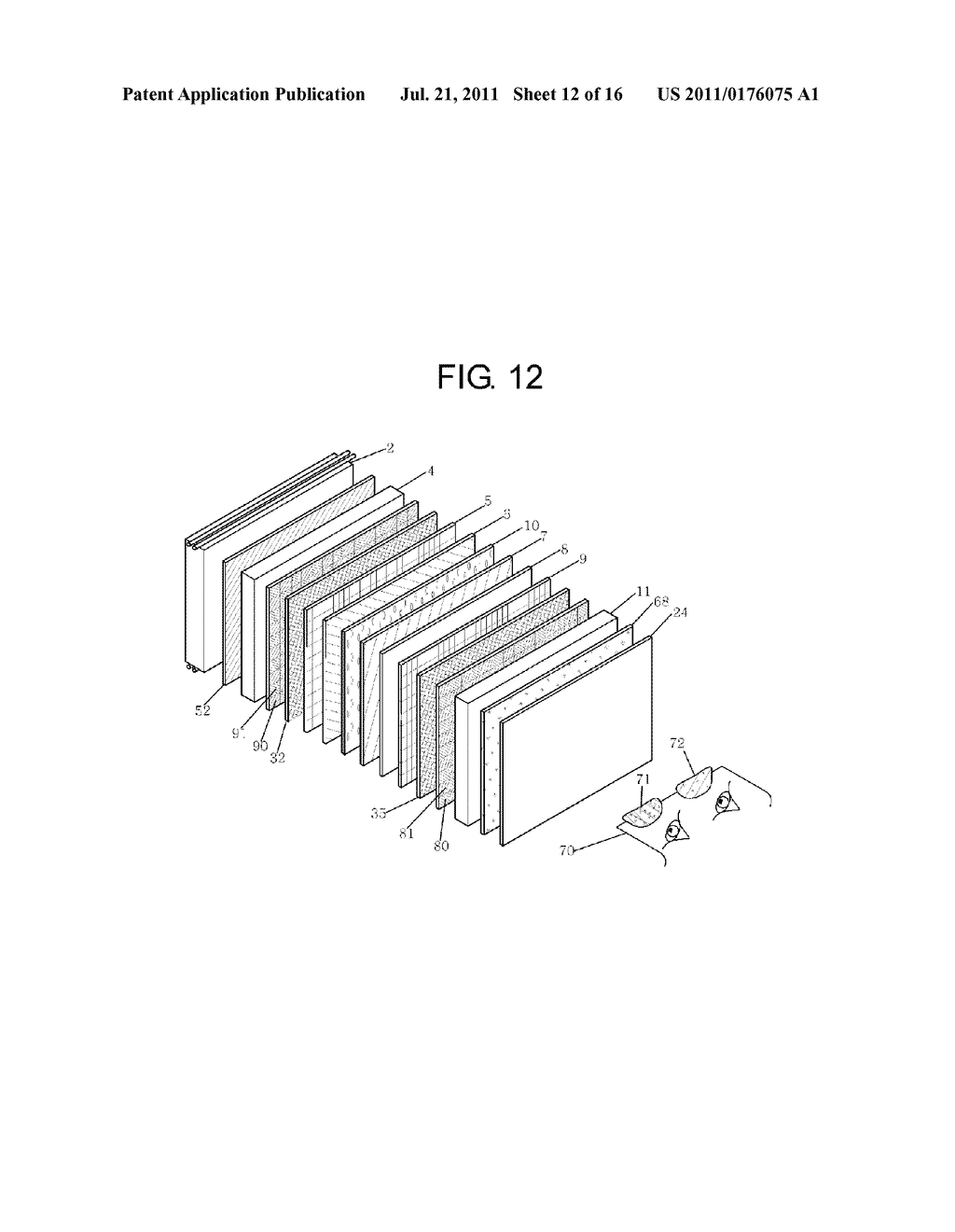 STEREOSCOPIC TFT-LCD WITH WIRE GRID POLARIZER AFFIXED TO INTERNAL SURFACES     SUBSTRATES - diagram, schematic, and image 13