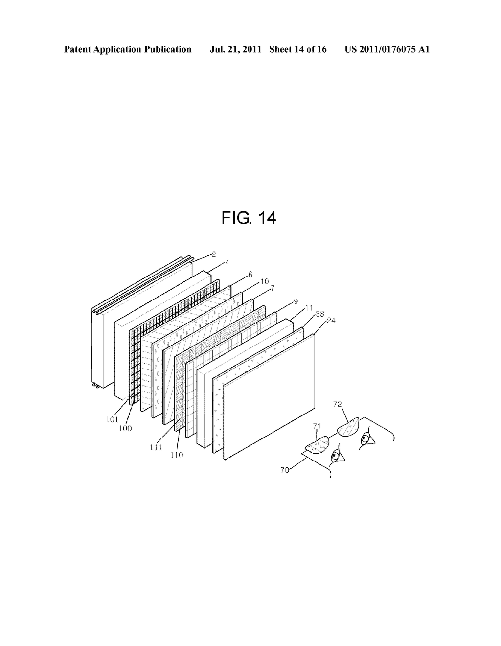 STEREOSCOPIC TFT-LCD WITH WIRE GRID POLARIZER AFFIXED TO INTERNAL SURFACES     SUBSTRATES - diagram, schematic, and image 15