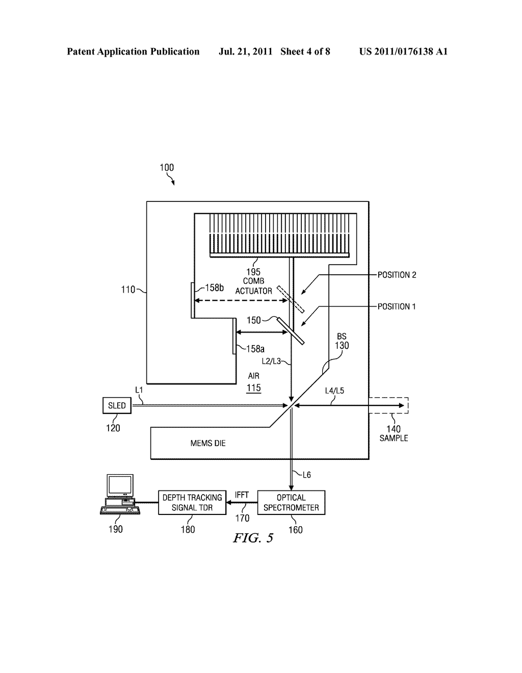 INTERFEROMETER WITH VARIABLE OPTICAL PATH LENGTH REFERENCE MIRROR AND     APPLICATIONS THEREOF - diagram, schematic, and image 05