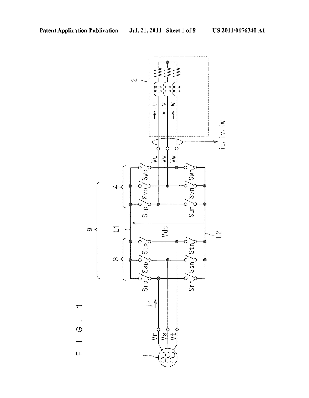 POWER CONVERTER, CONTROL METHOD THEREOF, AND DIRECT MATRIX CONVERTER - diagram, schematic, and image 02