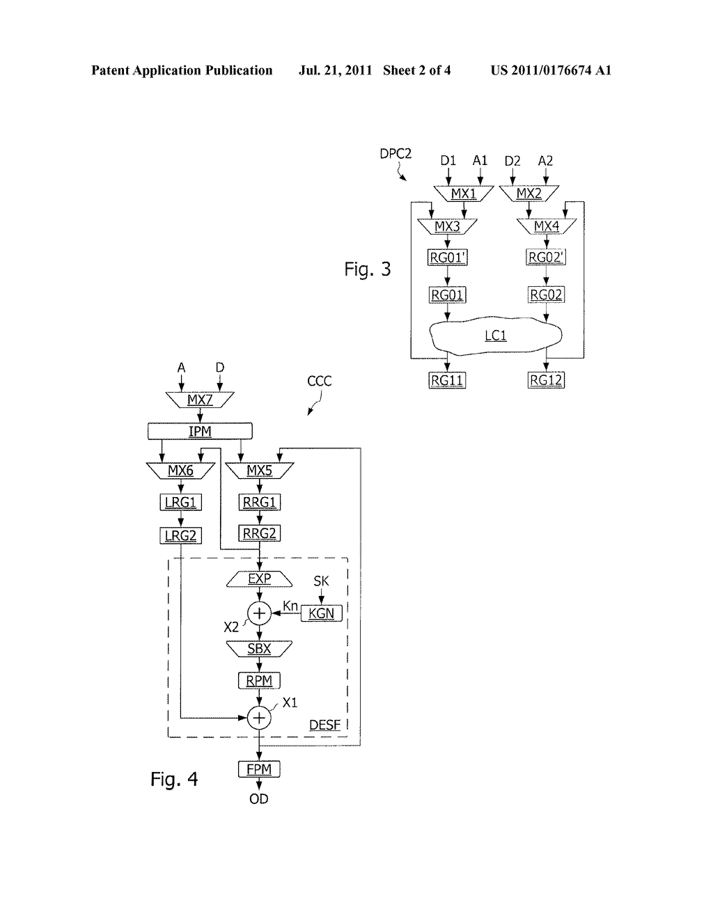 COUNTERMEASURE METHOD AND DEVICE FOR PROTECTING DATA CIRCULATING IN AN     ELECTRONIC COMPONENT - diagram, schematic, and image 03