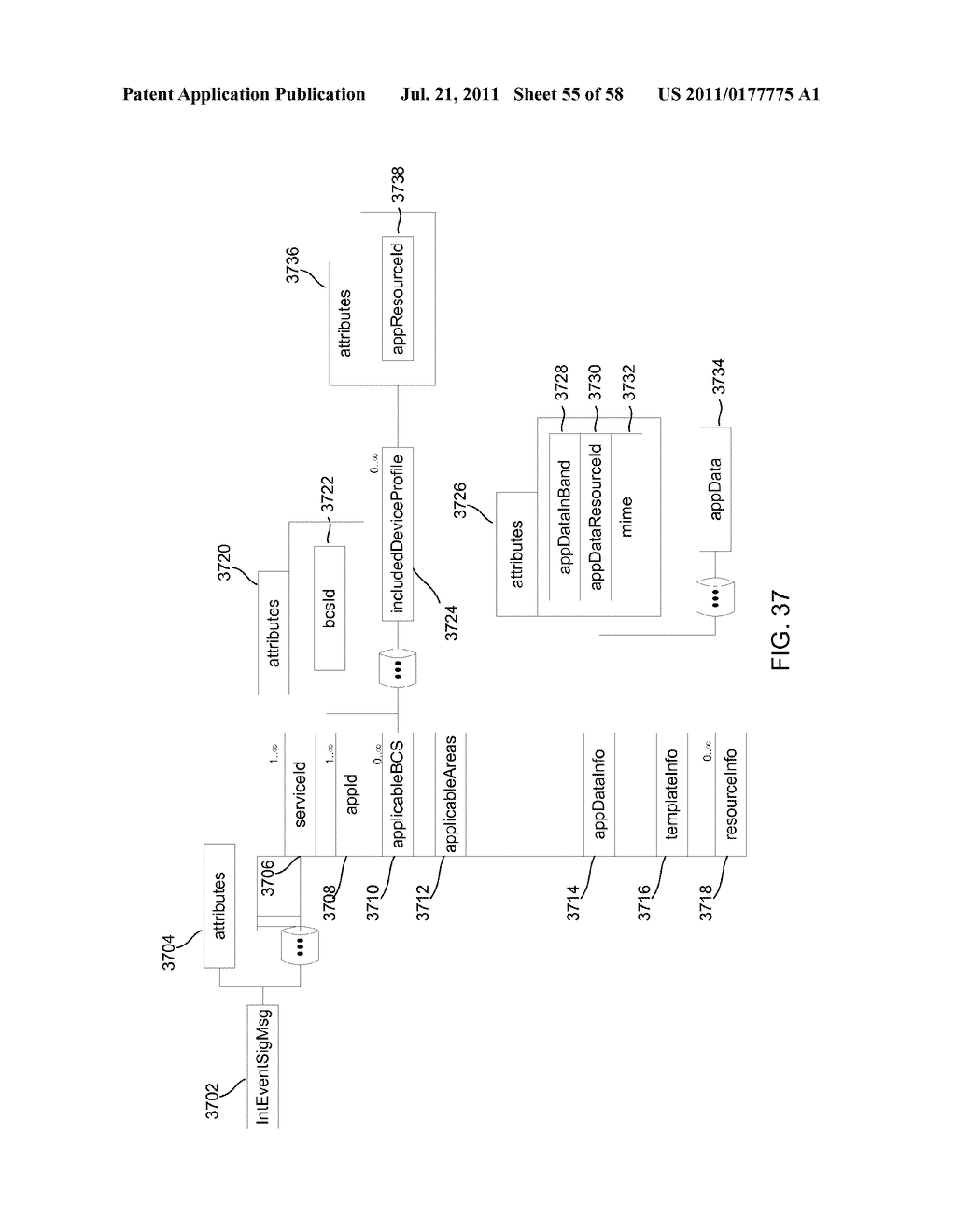 SIGNALING MECHANISMS, TEMPLATES AND SYSTEMS FOR CREATION AND DELIVERY OF     INTERACTIVITY EVENTS ON MOBILE DEVICES IN A MOBILE BROADCAST     COMMUNICATION SYSTEM - diagram, schematic, and image 56