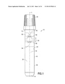 Specimen Collection Container Having a Transitional Fill-Volume Indicator     Indicating Extraction Method diagram and image