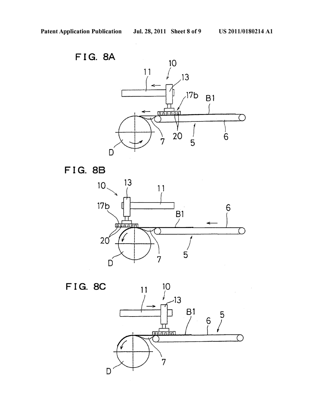 METHOD AND APPARATUS OF ADHERING AND BUILDING BELT MEMBER - diagram, schematic, and image 09