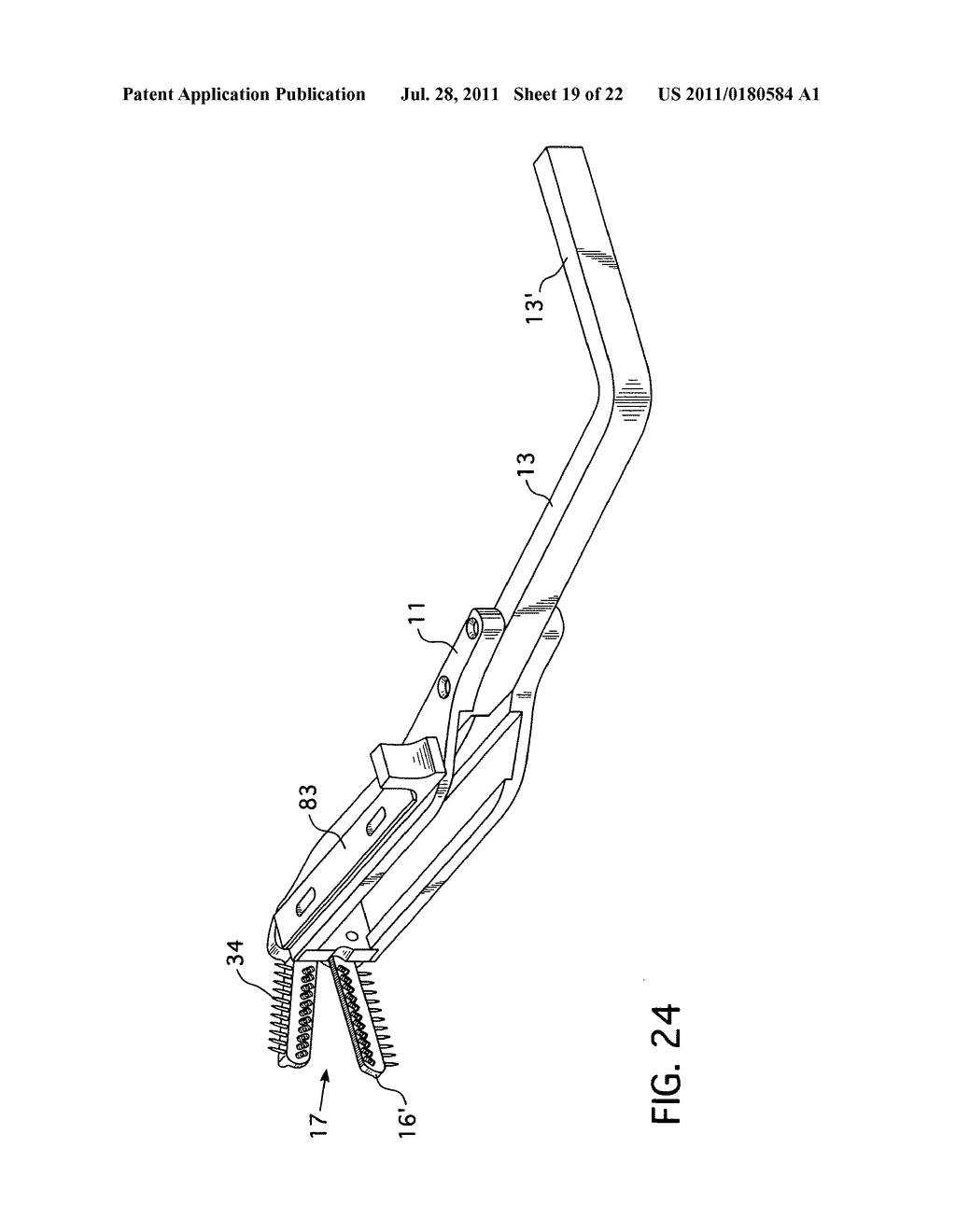 Stapling apparatus for performing anastomosis on hollow organs - diagram, schematic, and image 20