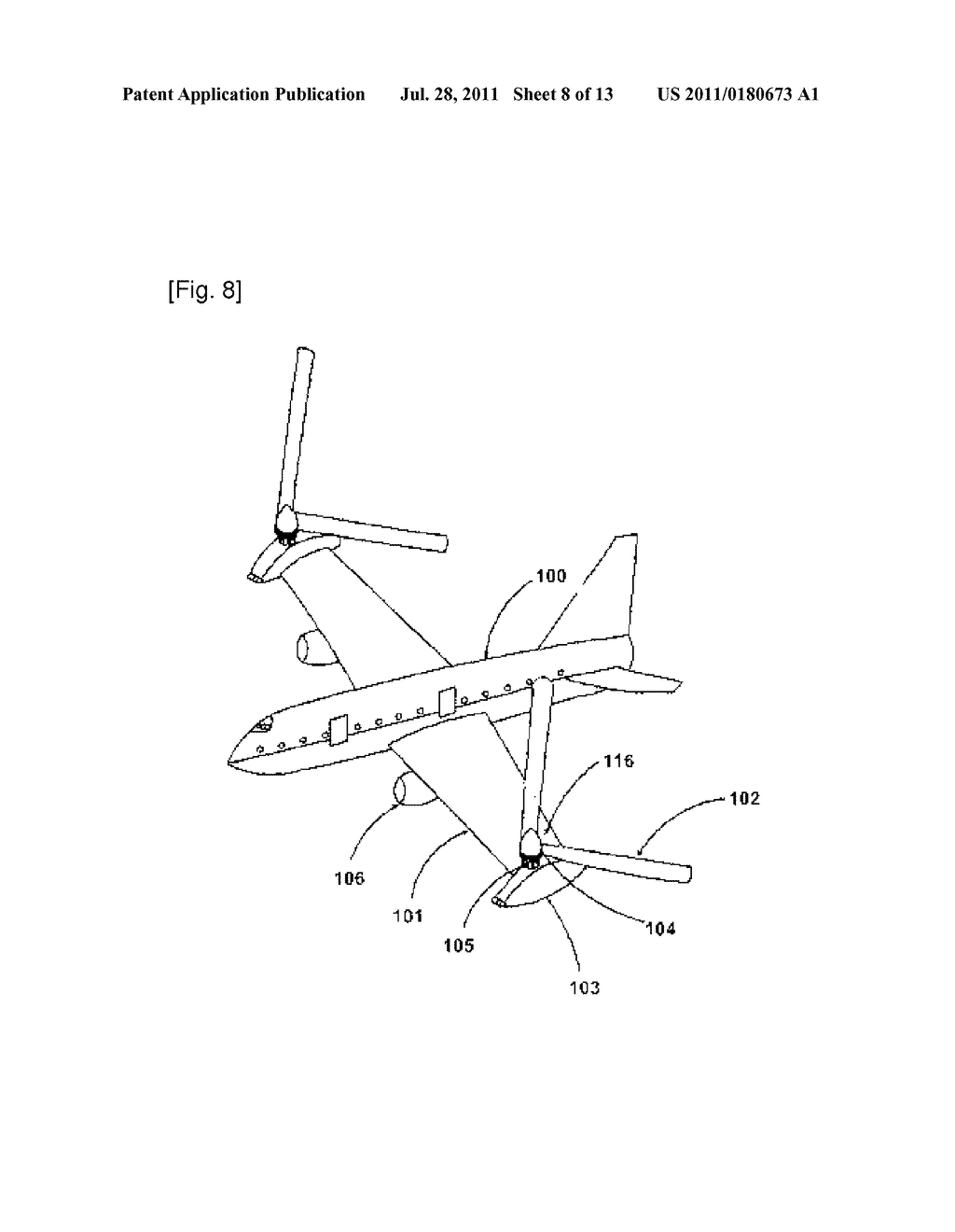 TAKING OFF AND LANDING AIRPLANE USING VARIABLE ROTARY WINGS - diagram, schematic, and image 09