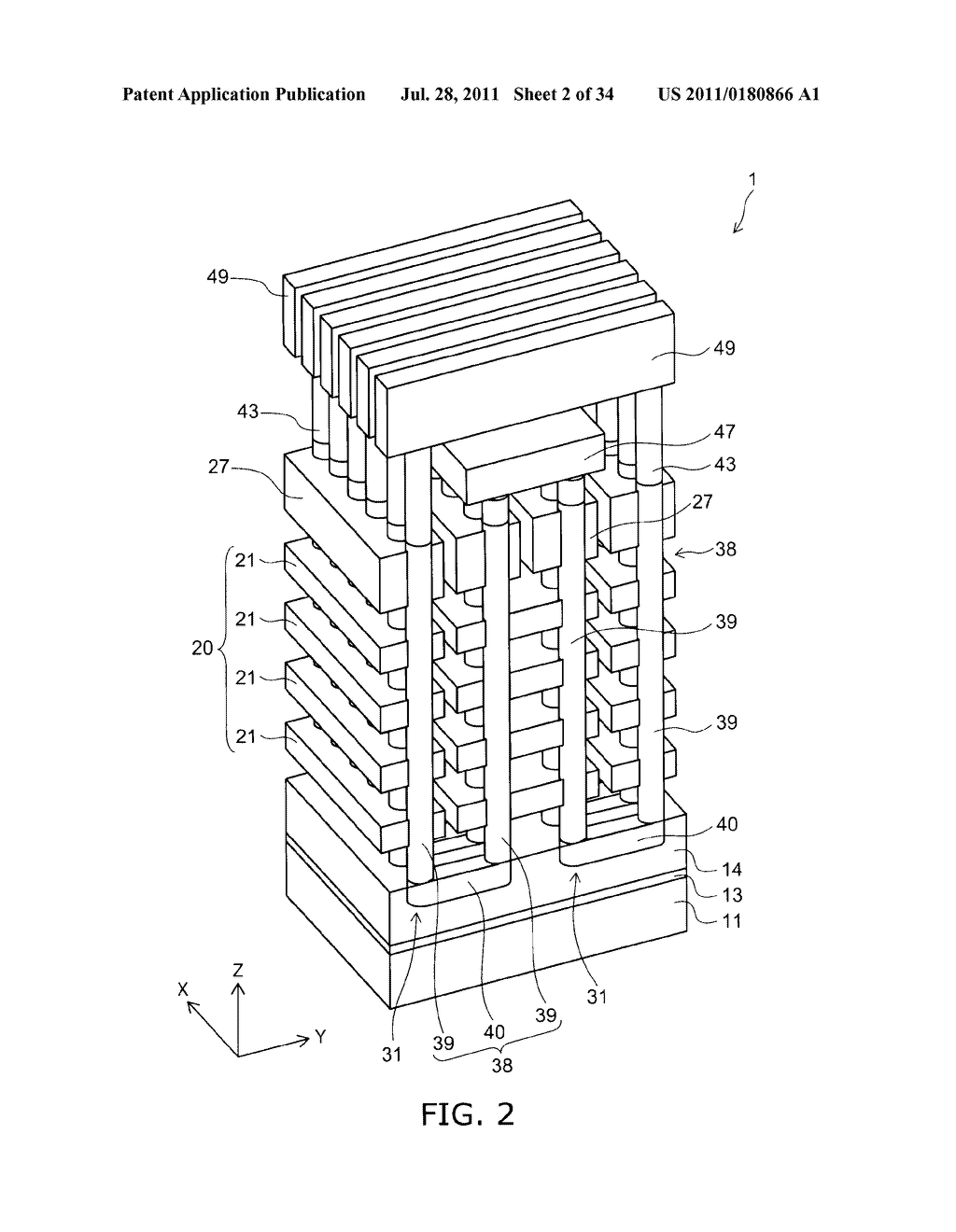 NONVOLATILE SEMICONDUCTOR MEMORY DEVICE AND METHOD FOR MANUFACTURING SAME - diagram, schematic, and image 03