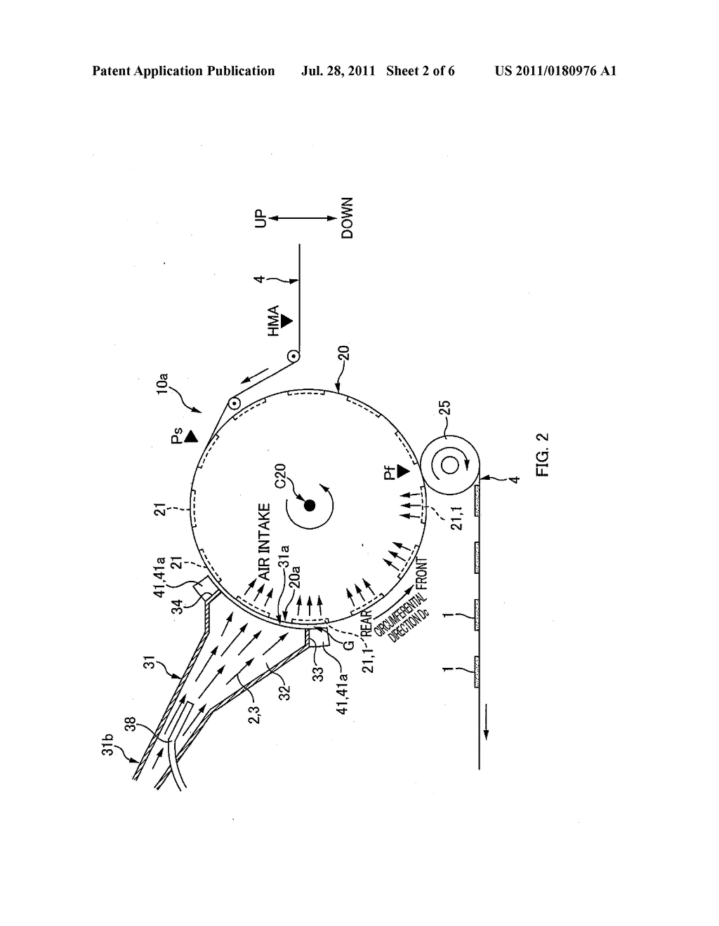 APPARATUS AND METHOD FOR MANUFACTURING ABSORBENT BODY - diagram, schematic, and image 03