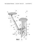 RECONFIGURABLE SEATING DEVICE WITH INTEGRAL DOCUMENT SHELF diagram and image