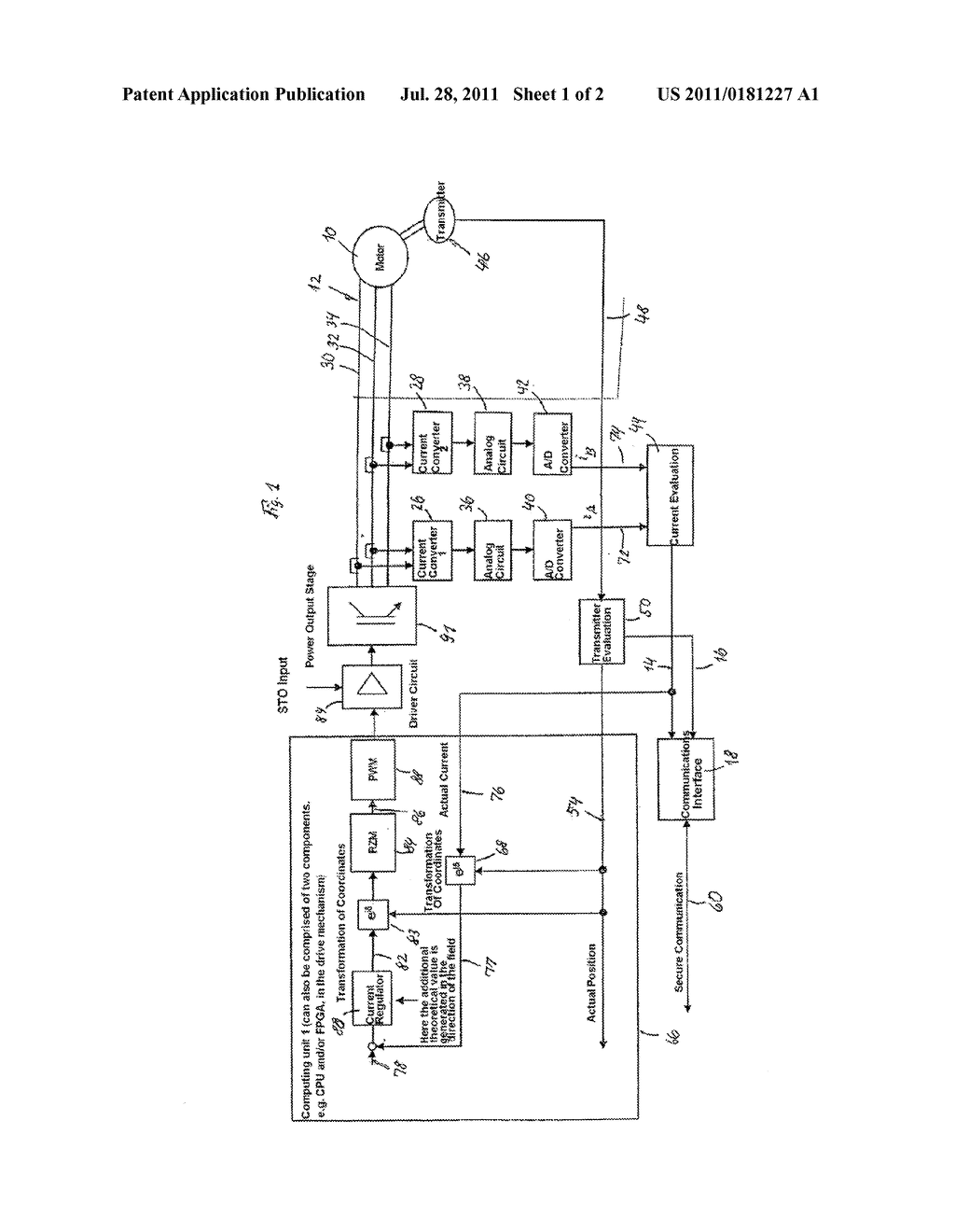 Method of Determining the Position of the Drive Mechanism of an Electric     Machine, Such as a Motor, from the Current Supplied, and Arrangement for     Carrying Out the Method - diagram, schematic, and image 02