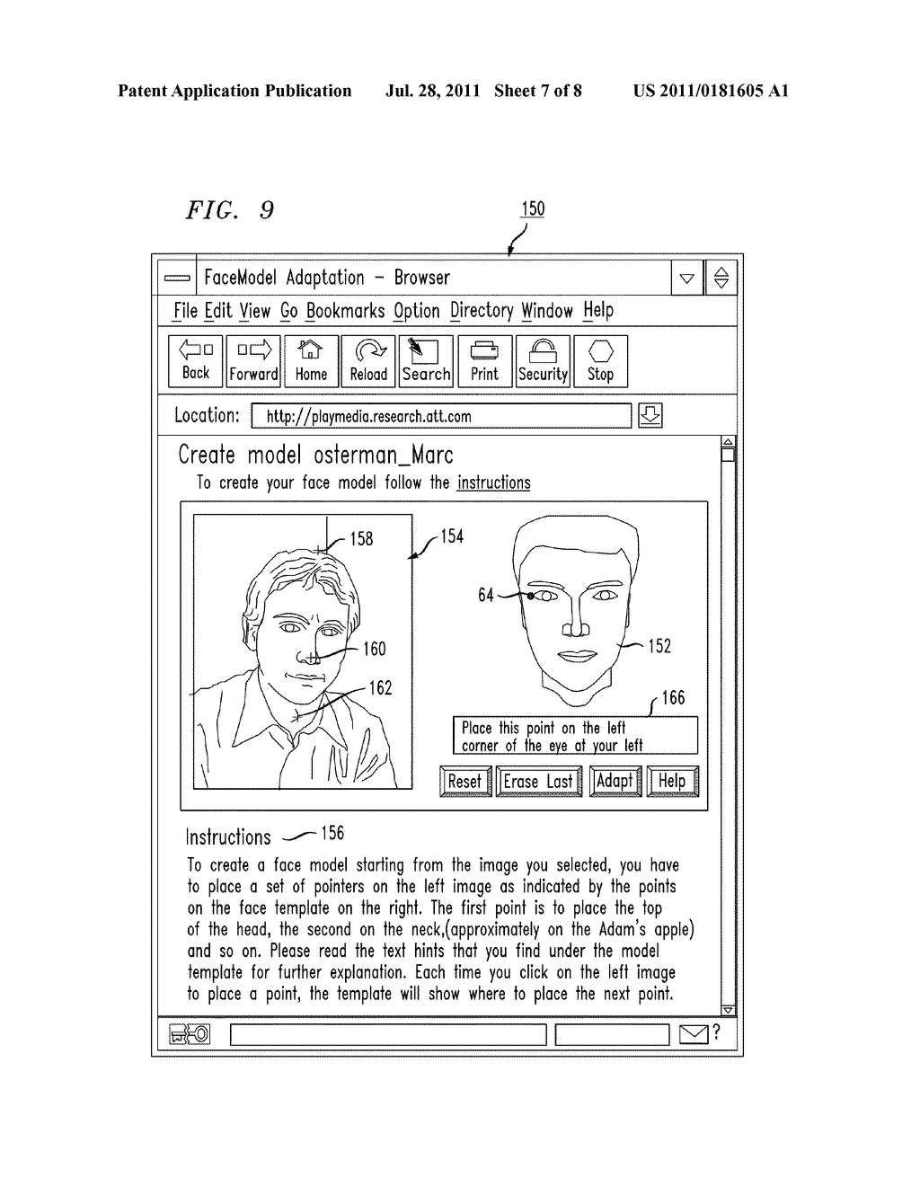 SYSTEM AND METHOD OF CUSTOMIZING ANIMATED ENTITIES FOR USE IN A MULTIMEDIA     COMMUNICATION APPLICATION - diagram, schematic, and image 08