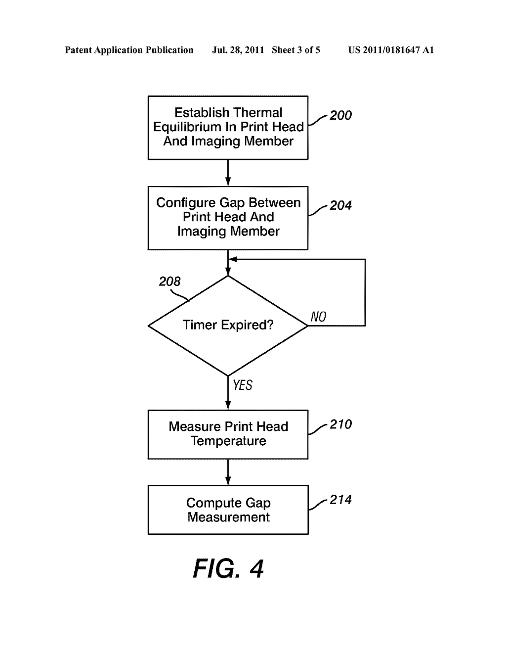 Method for Measuring a Gap Between an Intermediate Imaging Member and a     Print Head Using Thermal Characteristics - diagram, schematic, and image 04