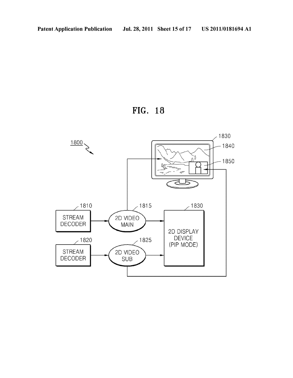 METHOD AND APPARATUS FOR TRANSMITTING DIGITAL BROADCASTING STREAM USING     LINKING INFORMATION ABOUT MULTI-VIEW VIDEO STREAM, AND METHOD AND     APPARATUS FOR RECEIVING THE SAME - diagram, schematic, and image 16
