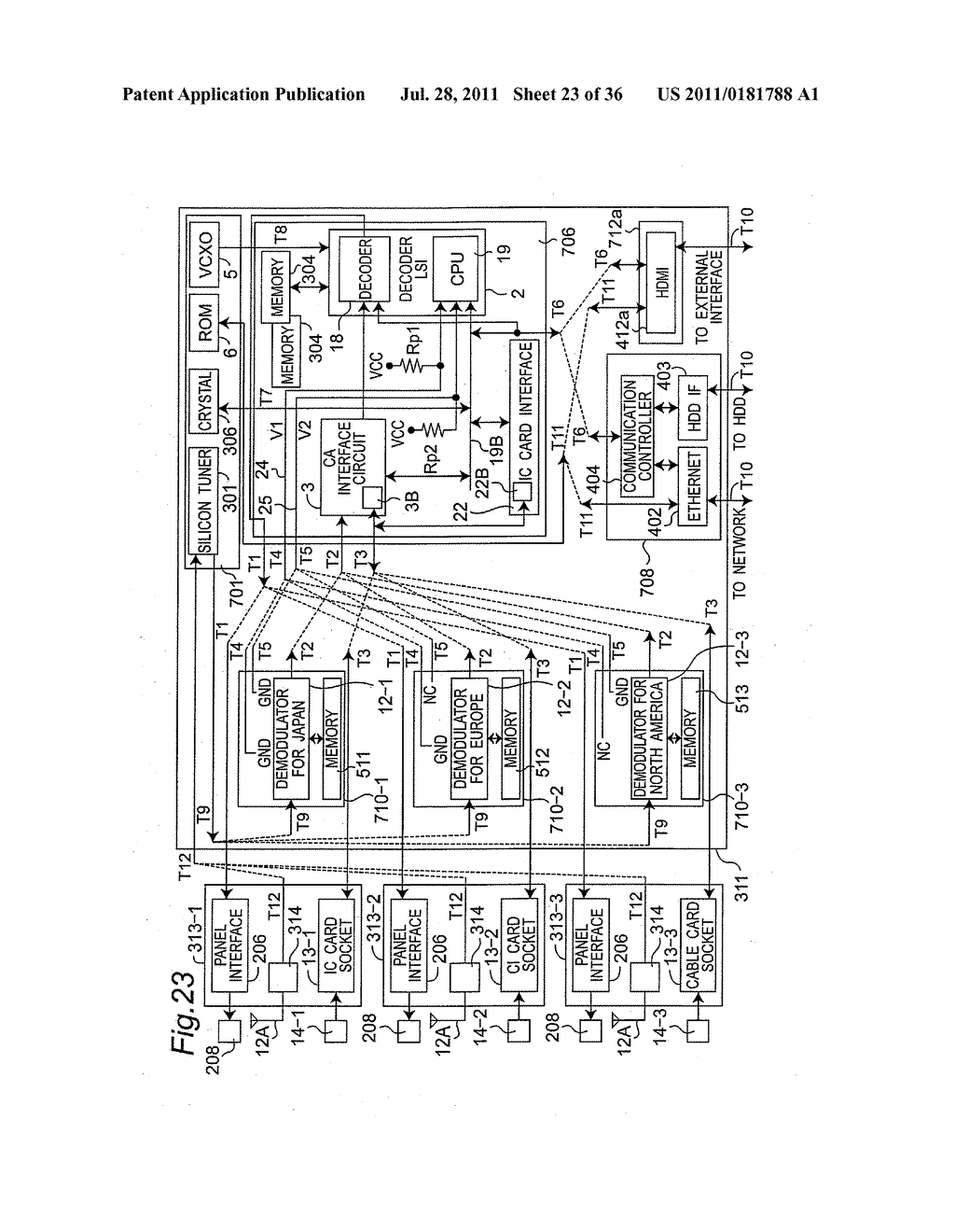 CIRCUIT MODULE FOR USE IN DIGITAL TELEVISION RECEIVER FOR RECEIVING     DIGITAL TELEVISION BROADCASTING WAVE SIGNAL - diagram, schematic, and image 24