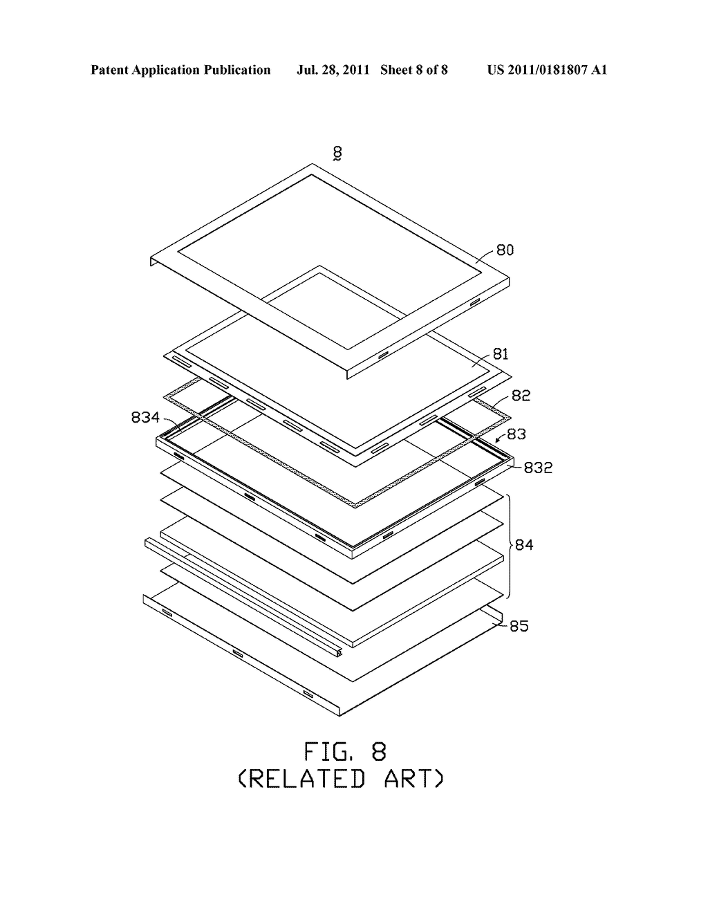 LIQUID CRYSTAL DISPLAY WITH FRAME HAVING LIQUID CRYSTAL PANEL FIXING     MEMBER - diagram, schematic, and image 09