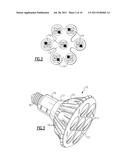 LIGHTING DEVICE WITH MULTI-CHIP LIGHT EMITTERS, SOLID STATE LIGHT EMITTER     SUPPORT MEMBERS AND LIGHTING ELEMENTS diagram and image