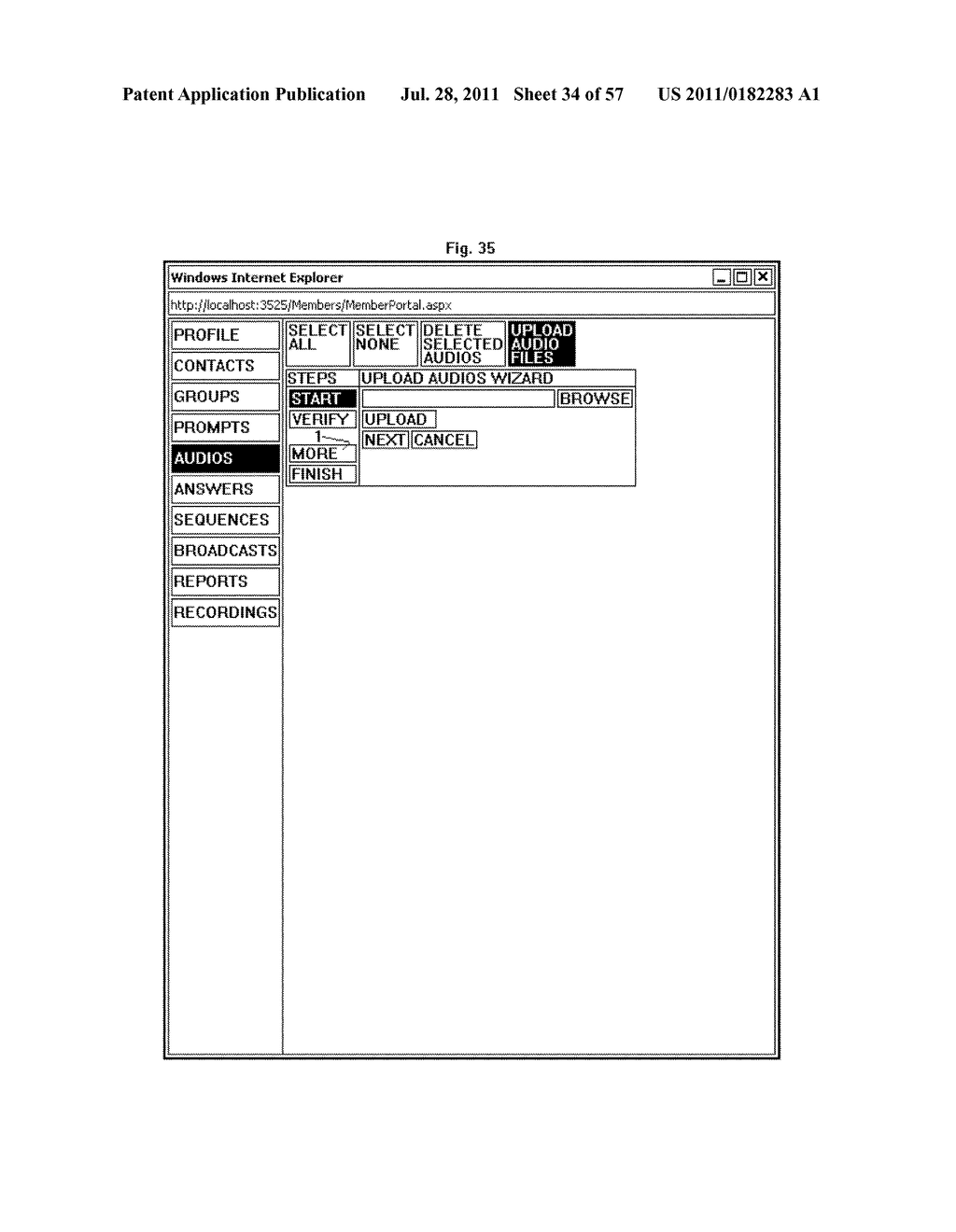 Web-based, hosted, self-service outbound contact center utilizing     speaker-independent interactive voice response and including enhanced IP     telephony - diagram, schematic, and image 35