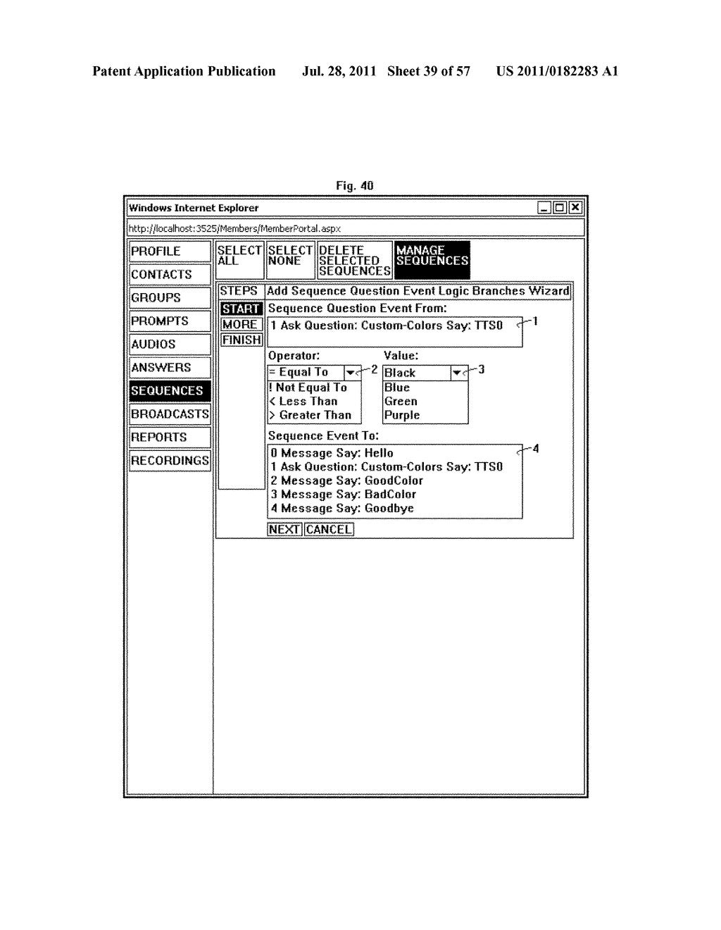 Web-based, hosted, self-service outbound contact center utilizing     speaker-independent interactive voice response and including enhanced IP     telephony - diagram, schematic, and image 40