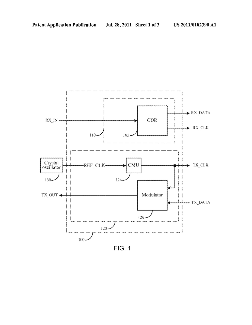 Methods and Apparatuses of Serial Link Transceiver Without External     Reference Clock - diagram, schematic, and image 02