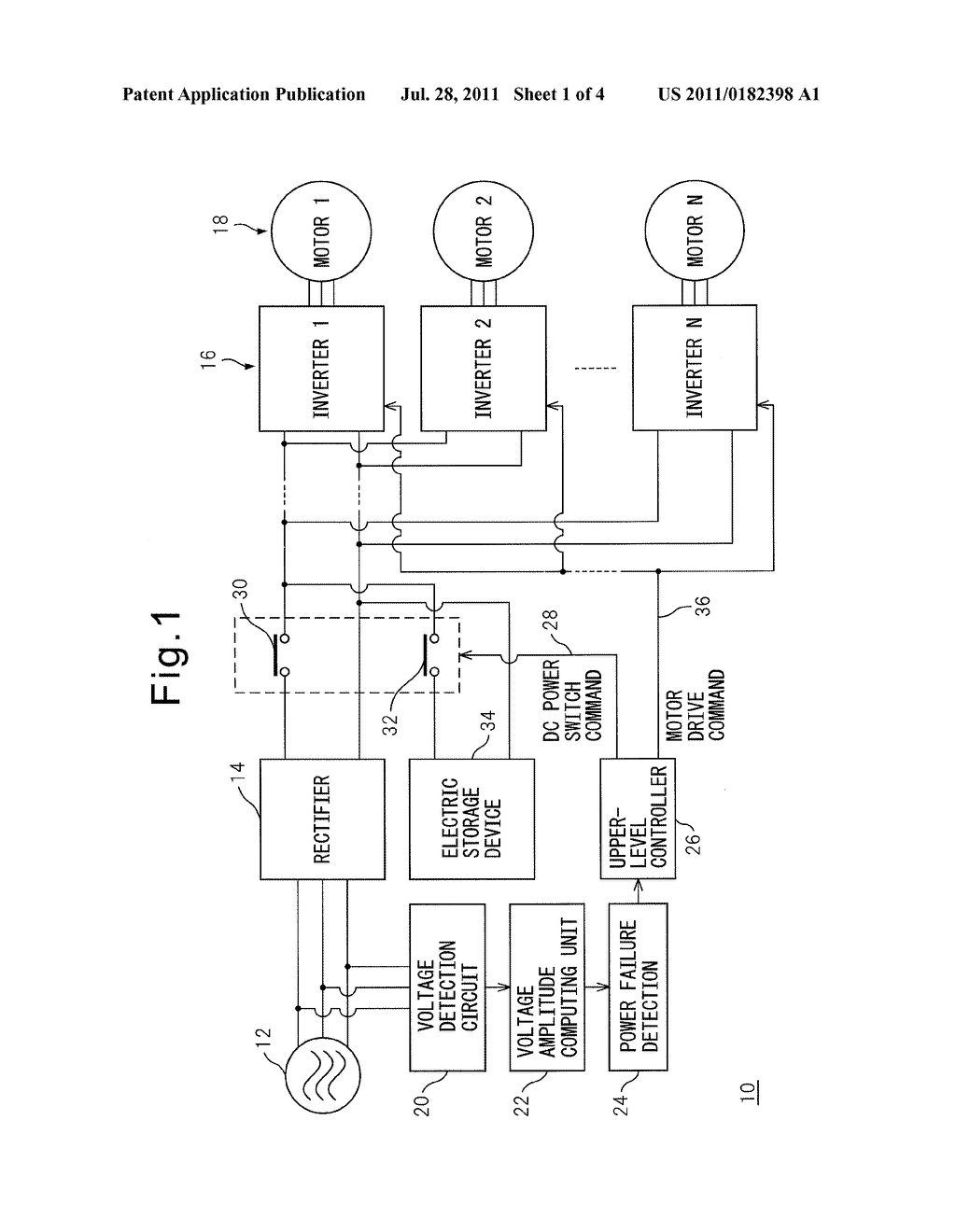MOTOR DRIVING DEVICE HAVING POWER FAILURE DETECTION FUNCTION - diagram, schematic, and image 02