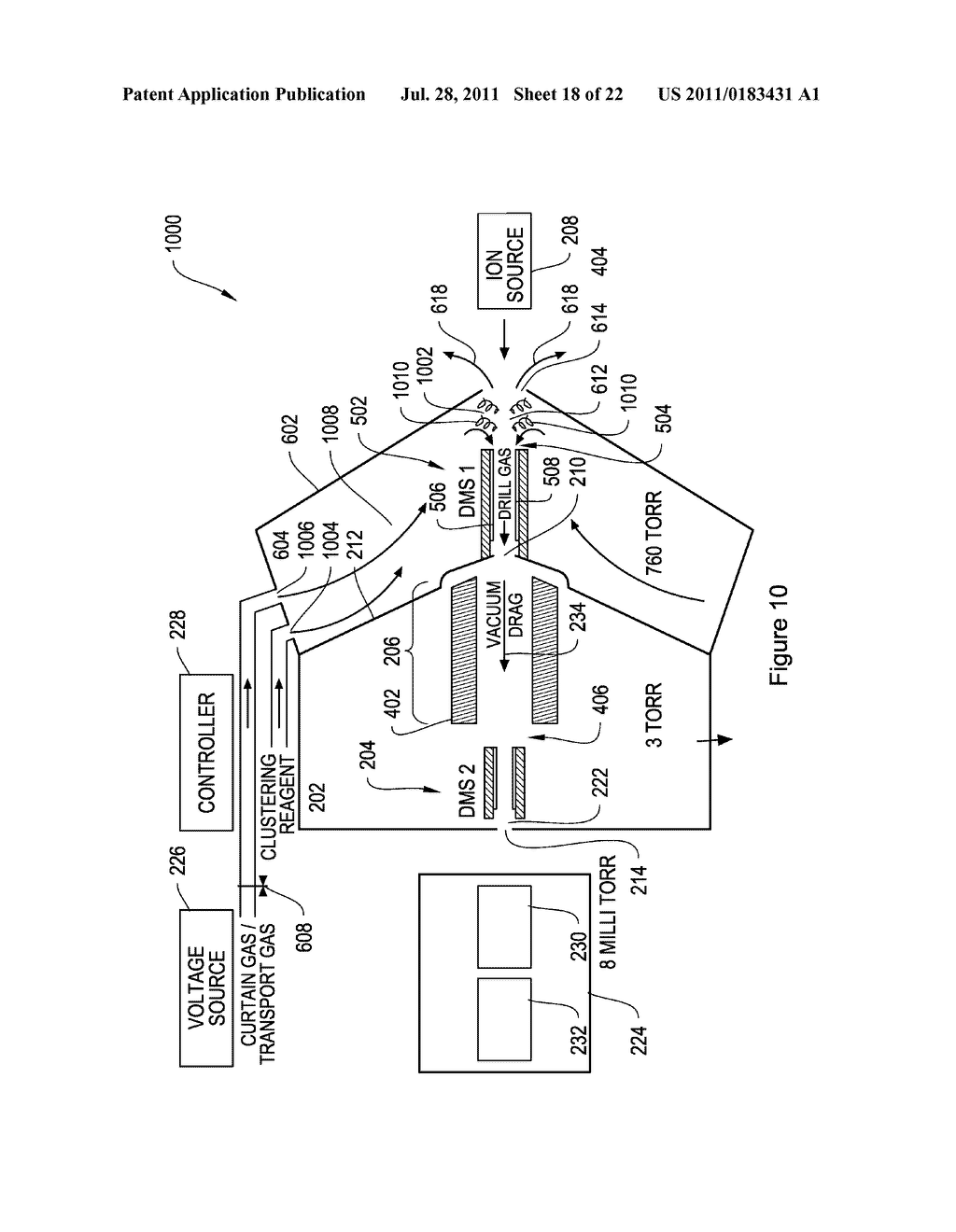 MASS ANALYSIS SYSTEM WITH LOW PRESSURE DIFFERENTIAL MOBILITY SPECTROMETER - diagram, schematic, and image 19