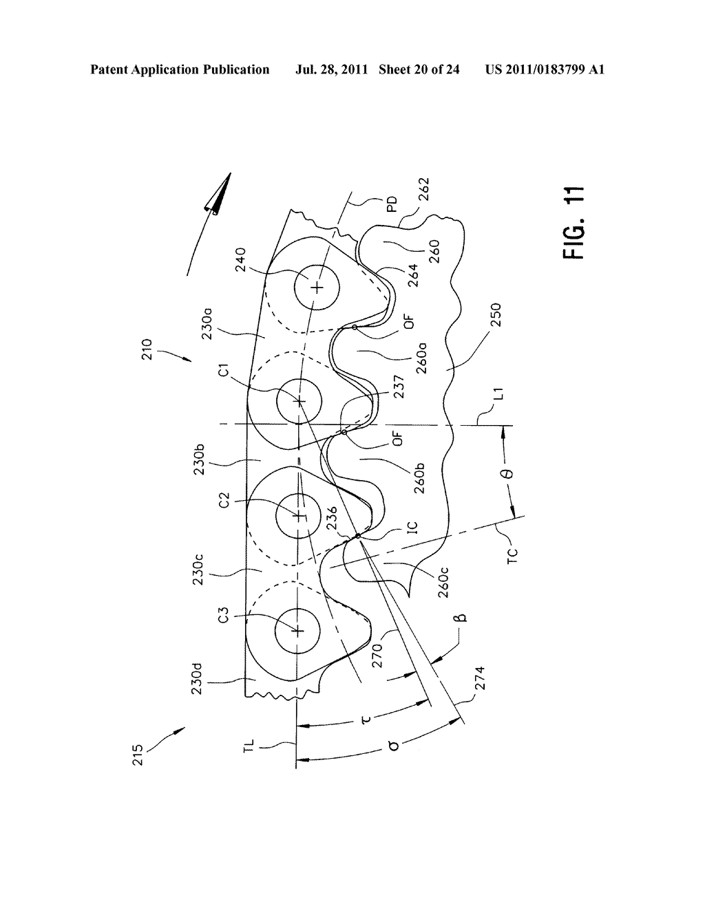 INVERTED TOOTH CHAIN AND SPROCKET DRIVE SYSTEM WITH REDUCED MESHING IMPACT - diagram, schematic, and image 21