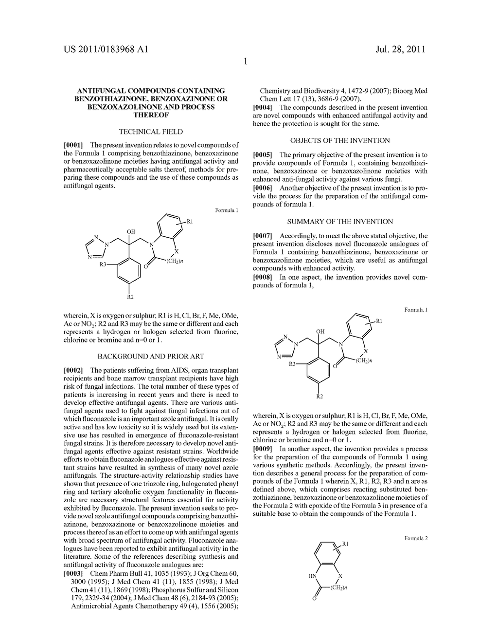 ANTIFUNGAL COMPOUNDS CONTAINING BENZOTHIAZINONE, BENZOXAZINONE OR     BENZOXAZOLINONE AND PROCESS THEREOF - diagram, schematic, and image 02