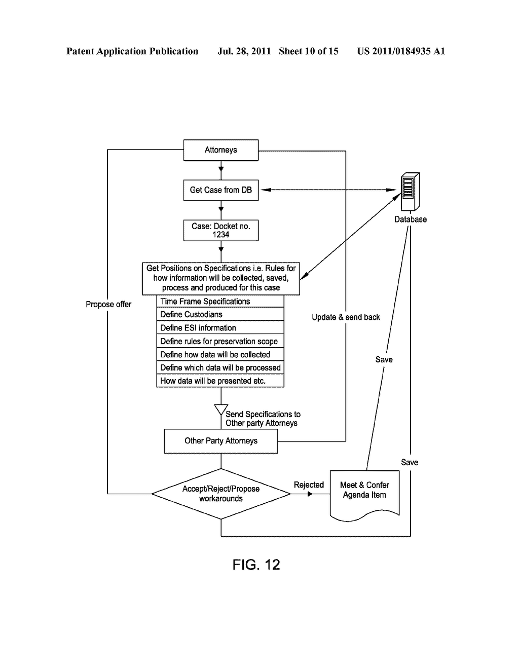 COMPUTERIZED SYSTEM AND METHOD FOR ASSISTING IN RESOLUTION OF LITIGATION     DISCOVERY IN CONJUNCTION WITH THE FEDERAL RULES OF PRACTICE AND PROCEDURE     AND OTHER JURISDICTIONS - diagram, schematic, and image 11