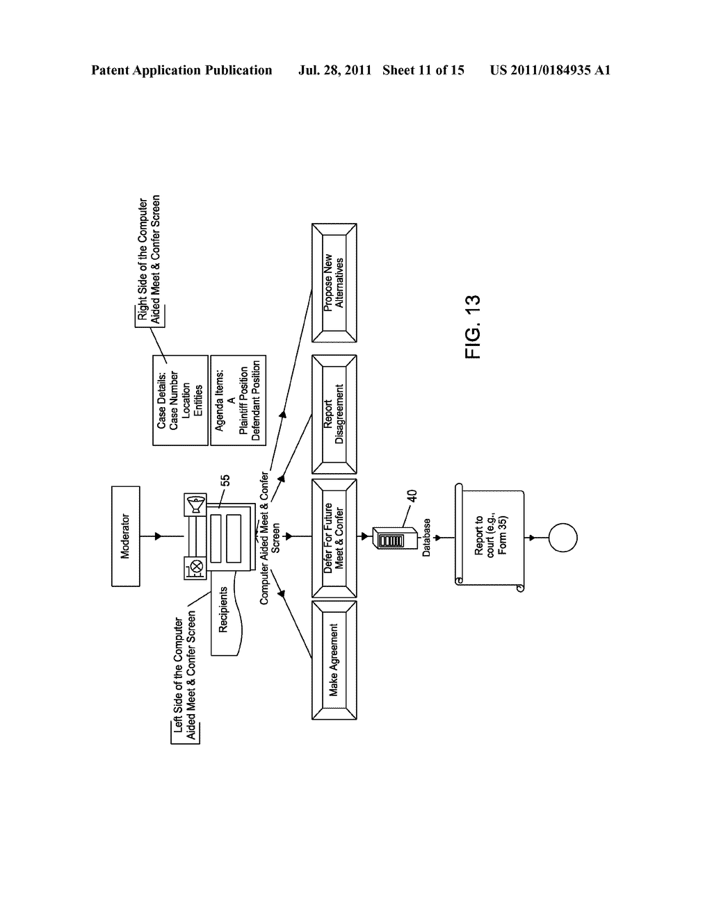 COMPUTERIZED SYSTEM AND METHOD FOR ASSISTING IN RESOLUTION OF LITIGATION     DISCOVERY IN CONJUNCTION WITH THE FEDERAL RULES OF PRACTICE AND PROCEDURE     AND OTHER JURISDICTIONS - diagram, schematic, and image 12