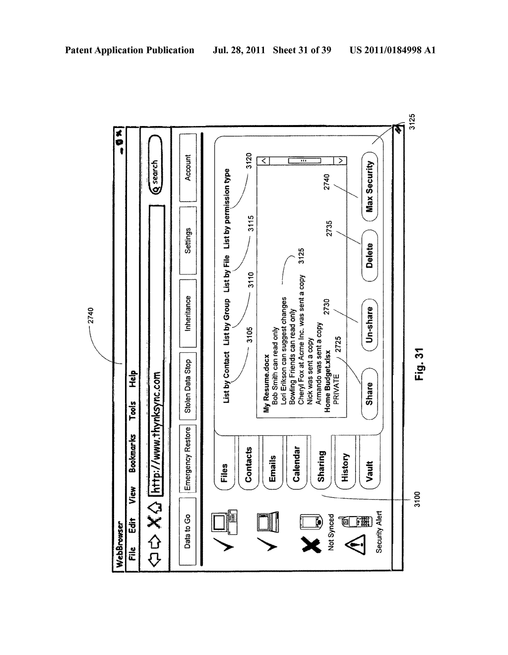 UNIVERSALLY ACCESSIBLE ENCRYPTED INTERNET FILE SYSTEM FOR WIRED AND     WIRELESS COMPUTING DEVICES SUPPLANTING SYNCHRONIZATION, BACKUP AND EMAIL     FILE ATTACHMENT - diagram, schematic, and image 32