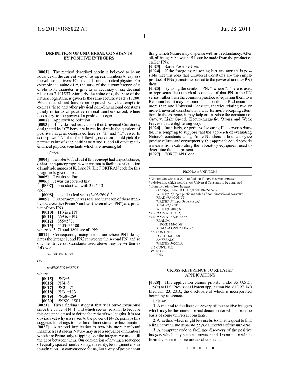 DEFINITION OF UNIVERSAL CONSTANTS BY POSITIVE INTEGERS - diagram, schematic, and image 02