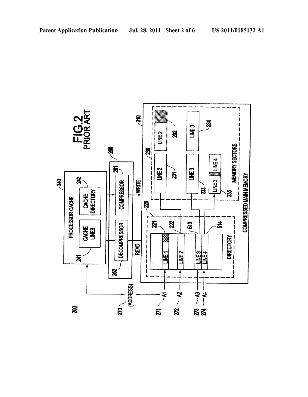 METHOD AND SYSTEM FOR STORING MEMORY COMPRESSED DATA ONTO MEMORY     COMPRESSED DISKS - diagram, schematic, and image 03