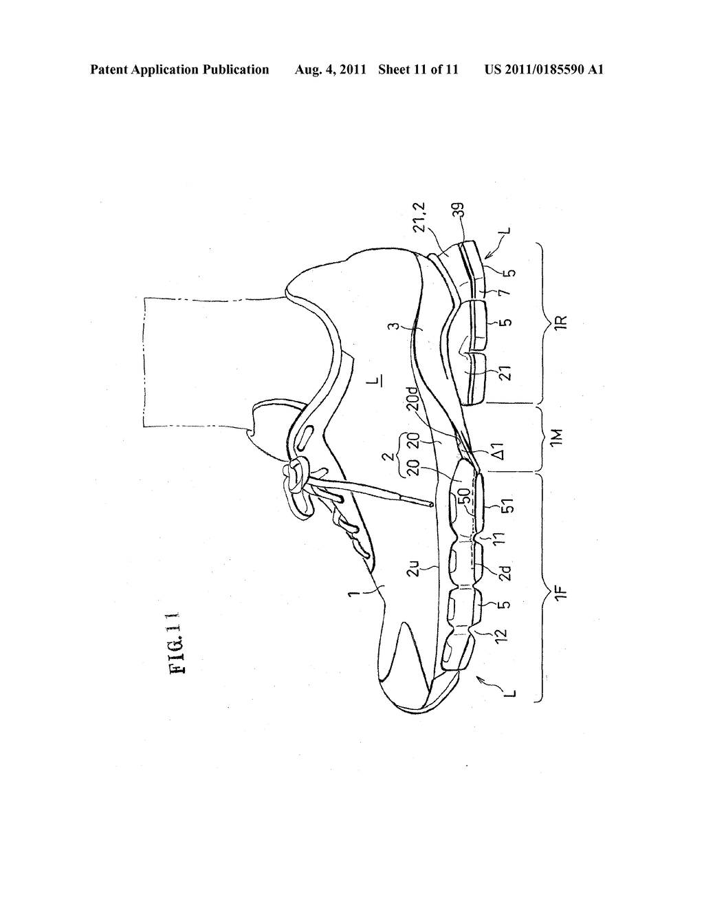 SHOE SOLE OF ATHLETIC SHOE WITH HIGH RUNNING EFFICIENCY - diagram, schematic, and image 12