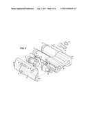 LASER AIMING DEVICE INTEGRATED INTO AN ELECTRO-OPTIC BATTERY SOURCE SUCH     AS ASSOCIATED WITH A HOLOGRAPHIC SIGHT diagram and image