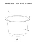 Filtering permeable thermoformed container for beverage-making products     with a flat rim diagram and image